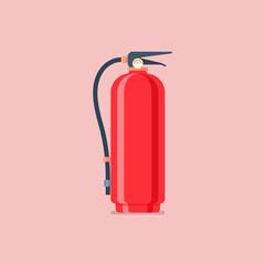 Fire extinguisher in flat style - obrazy, fototapety, plakaty