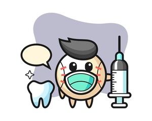 Baseball cartoon as a dentist