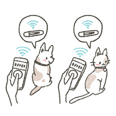 ペットのマイクロチップ装着による身元証明を促すイラスト