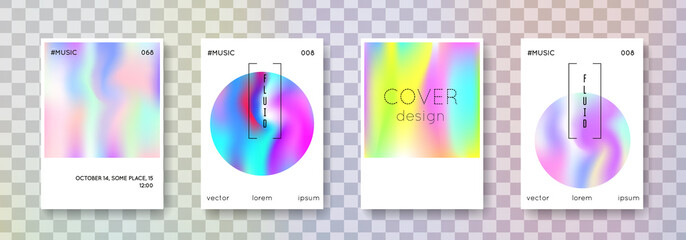 Holographic cover set. Abstract backgrounds.