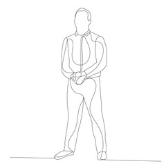 vector, isolated, single line drawing of a man, sketch
