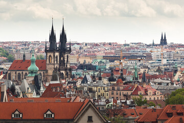 Tyn church, Old town of Prague and its many towers