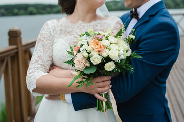 wedding day, wedding, bride and groom, the bride's bouquet, bride holds a bouquet