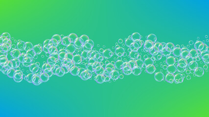 Bathtub foam. Detergent soap bubble and suds for bath. Shampoo.