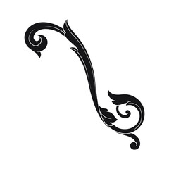 Vintage Ornament Element in baroque style with filigree and floral engrave the best situated for create frame, border, banner. It's hand drawn foliage swirl like victorian or damask design arabesque.