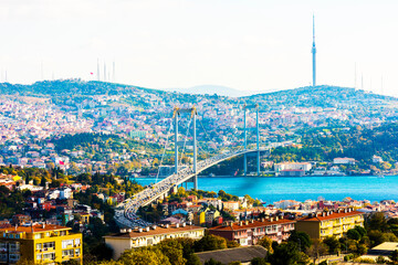 Obraz premium Istanbul Bosphorus Bridge in istanbul, turkey.