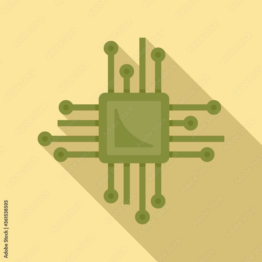 Poster smart processor icon. flat illustration of smart processor vector icon for web design