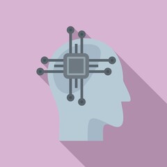 Education smart brain icon. Flat illustration of education smart brain vector icon for web design