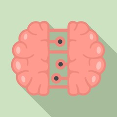 Future binary brain icon. Flat illustration of future binary brain vector icon for web design