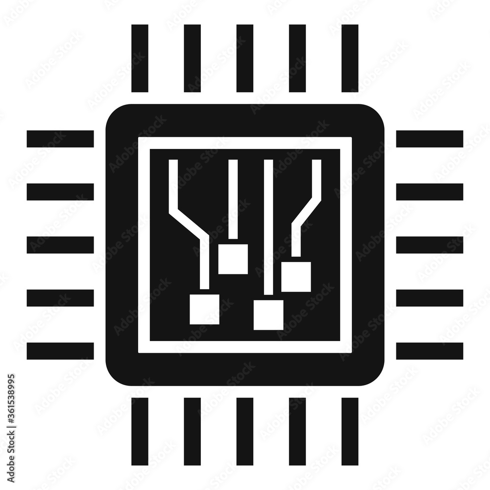 Poster machine learning processor icon. simple illustration of machine learning processor vector icon for w