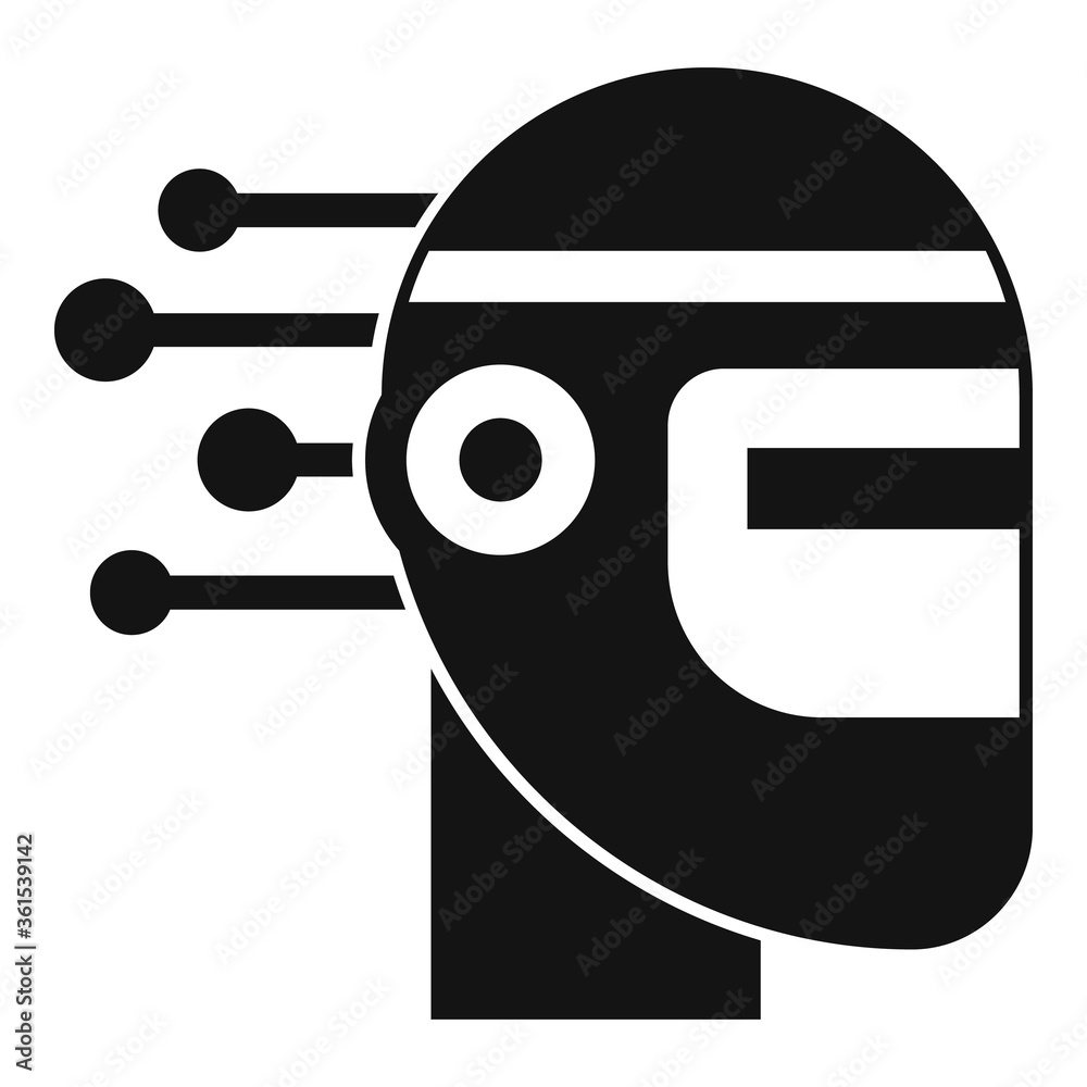 Poster robot machine learning icon. simple illustration of robot machine learning vector icon for web desig