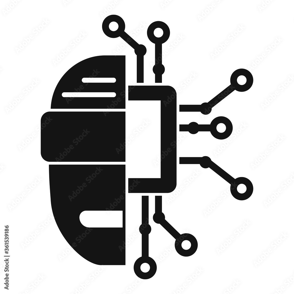 Poster chatbot machine learning icon. simple illustration of chatbot machine learning vector icon for web d
