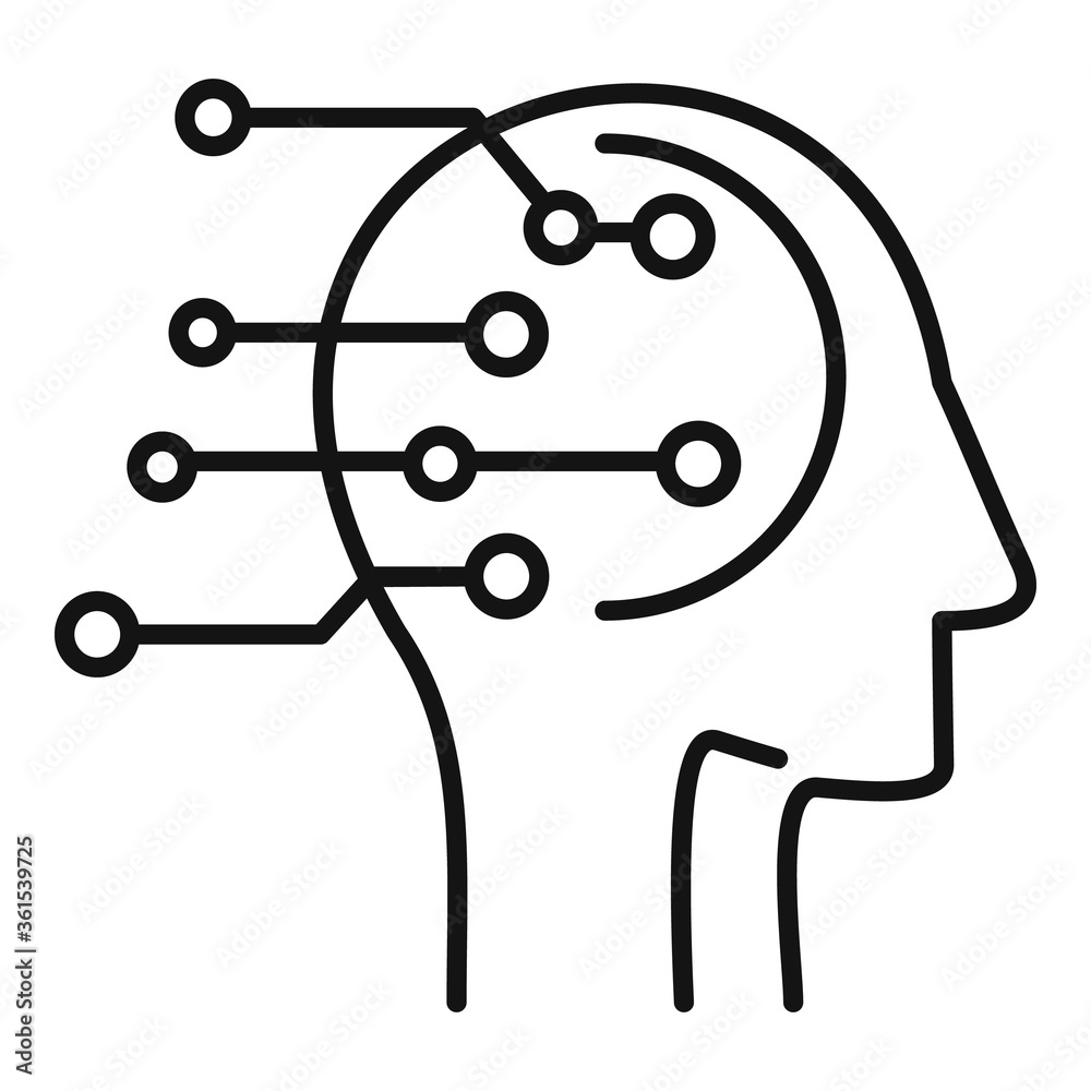Poster artificial intelligent icon. outline artificial intelligent vector icon for web design isolated on w