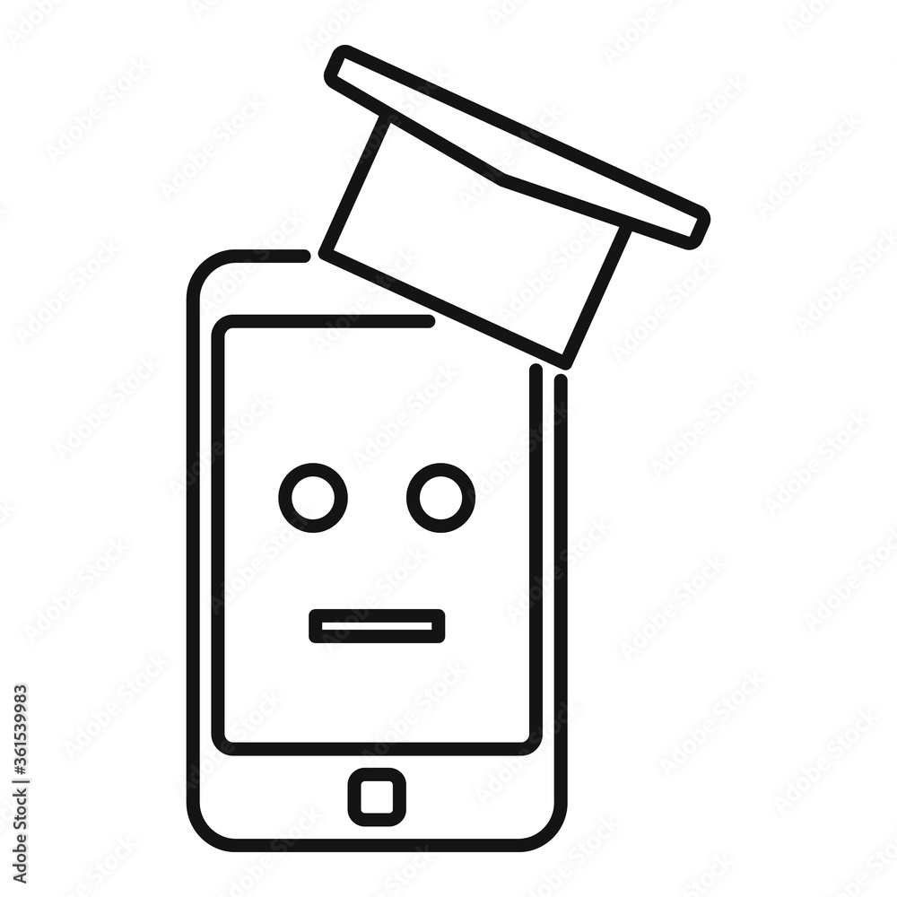 Poster smartphone machine learning icon. outline smartphone machine learning vector icon for web design iso