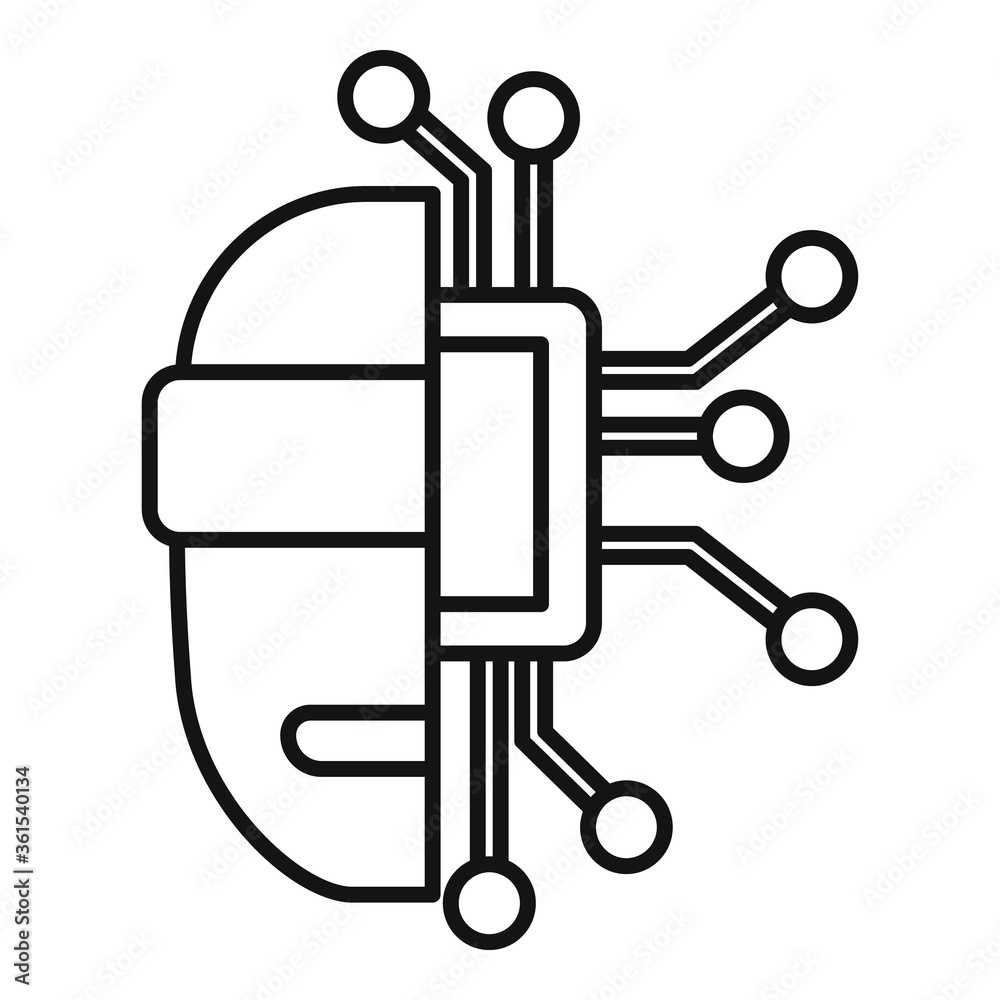 Poster chatbot machine learning icon. outline chatbot machine learning vector icon for web design isolated 