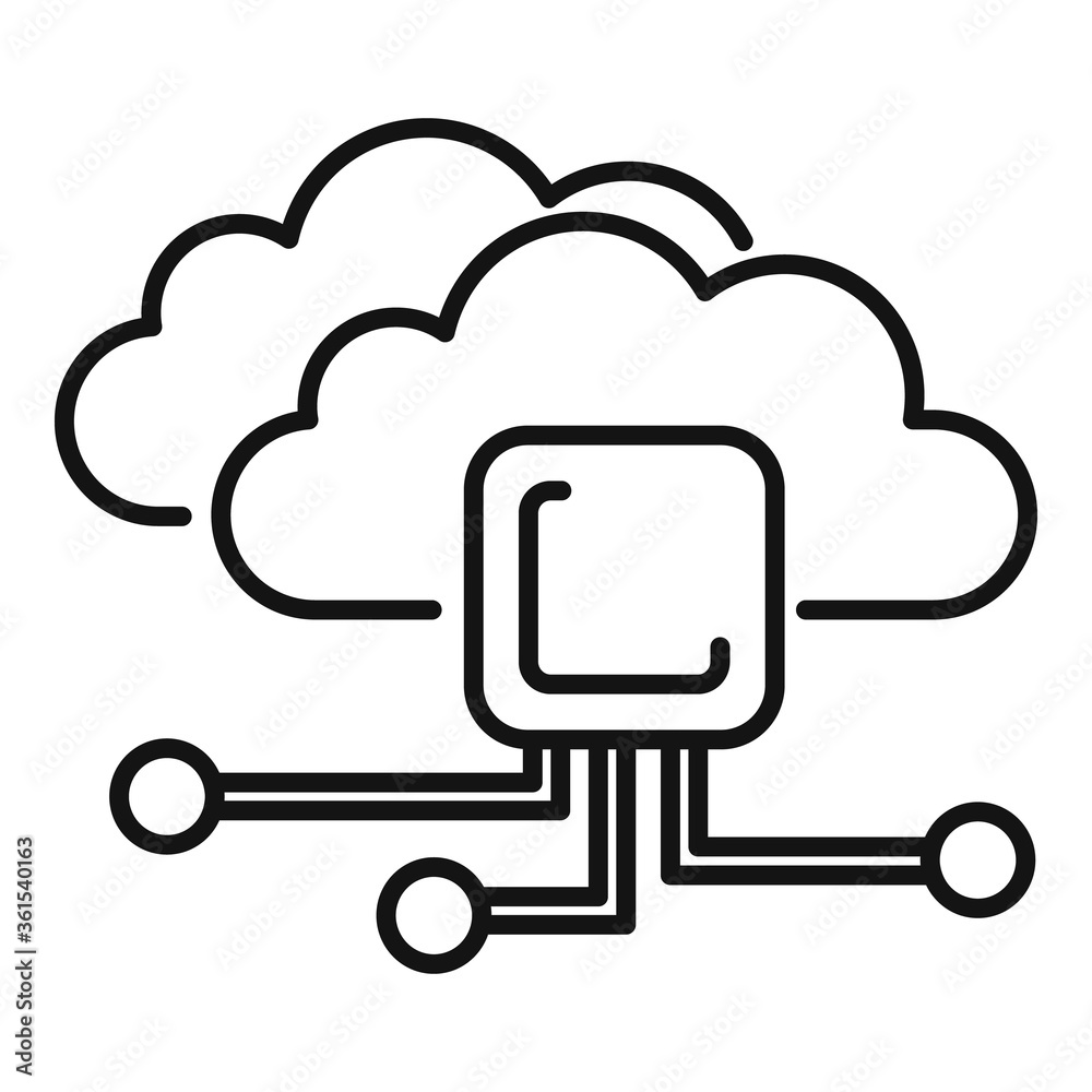 Poster ai data cloud icon. outline ai data cloud vector icon for web design isolated on white background
