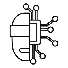Chatbot machine learning icon. Outline chatbot machine learning vector icon for web design isolated on white background