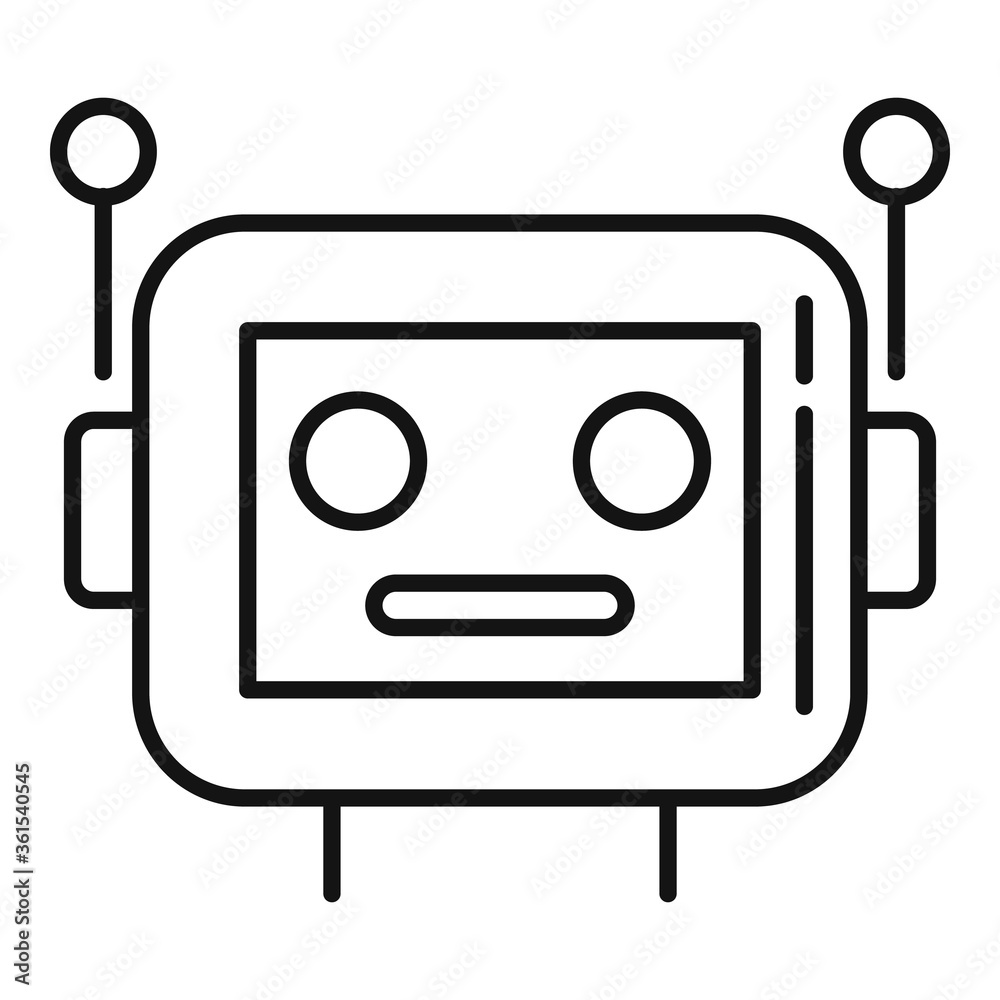 Poster cyber robot icon. outline cyber robot vector icon for web design isolated on white background
