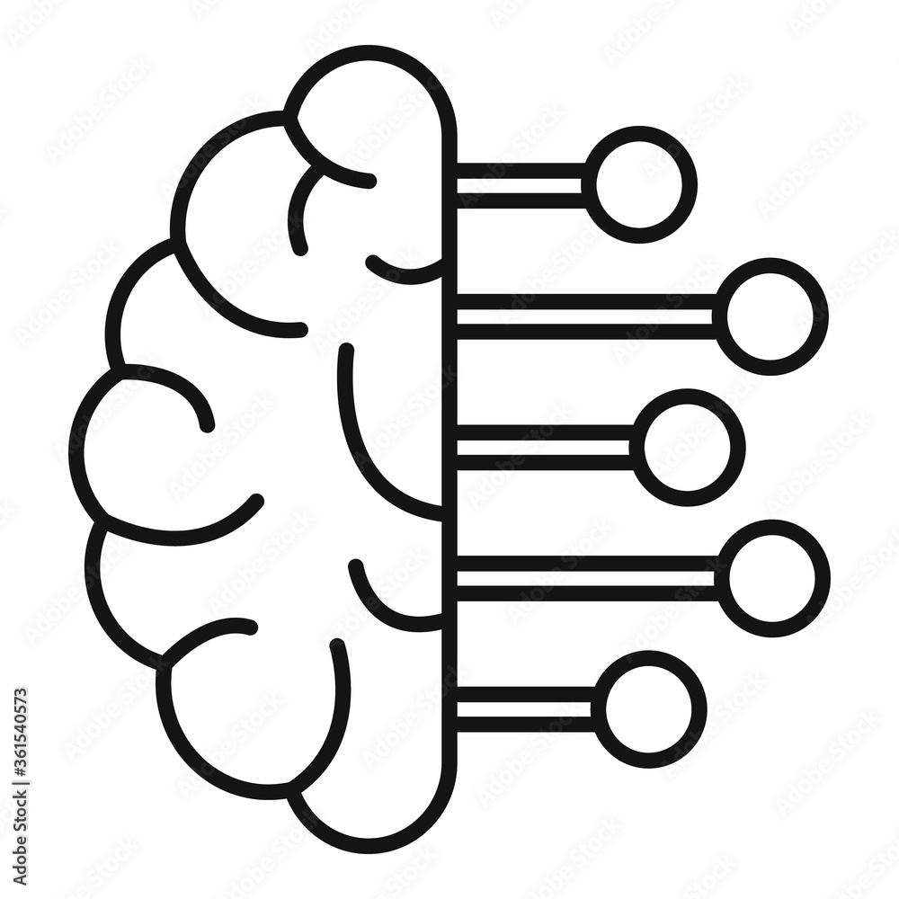 Poster smart brain analysis icon. outline smart brain analysis vector icon for web design isolated on white
