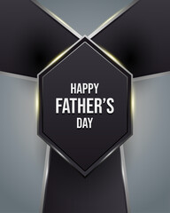 Happy Father's Day Background with Black Tie For Poster, Banner, or Greeting Card