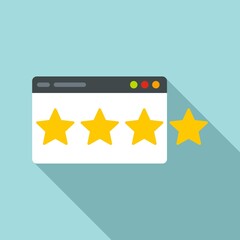 Four star video game rating icon. Flat illustration of four star video game rating vector icon for web design