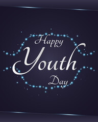 Fototapeta na wymiar Youth Day Background with Glowing Light for Banner, Poster, or Greeting Card