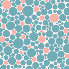 Minimalistic bubbles seamless vector pattern. Background in pastel colors.
