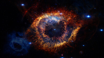 Helix Nebula - God's Eye. Elements of this image furnished by NASA - obrazy, fototapety, plakaty