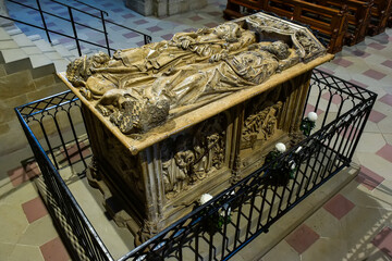 Tomb of Holy Emperor St. Henry II and Empress St. Cunigunde in Cathedral in Bamberg, Franconia, Germany. November 2014