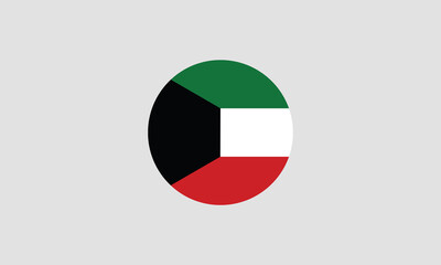 Kuwait flag circle national vector illustration