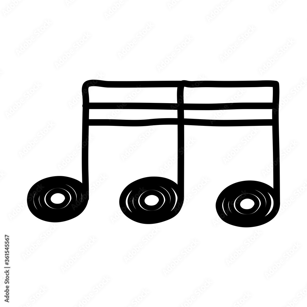 Canvas Prints music note line style icon