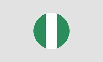 Nigeria flag circle national vector illustration