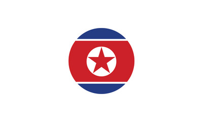 North Korea flag circle national vector illustration