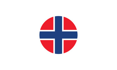 Norway flag circle national vector illustration