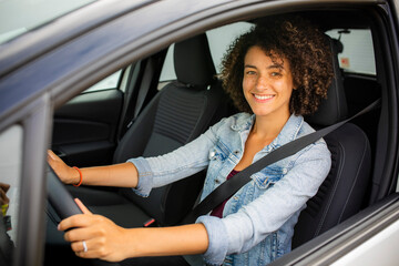 woman in car