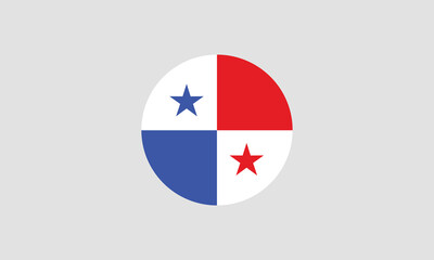 Panama flag circle national vector illustration