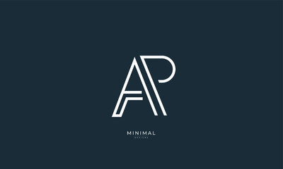 Alphabet letter icon logo AP