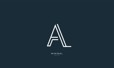 Alphabet letter icon logo AL 
