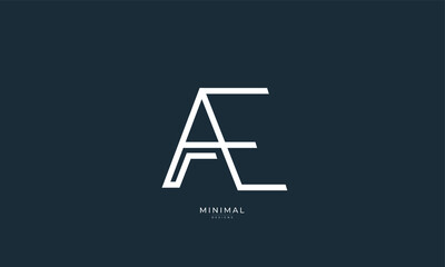 Alphabet letter icon logo AE