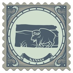 Kansas state postage stamp