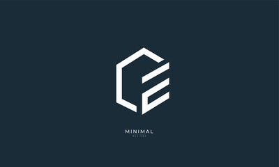 Alphabet letter icon logo CE