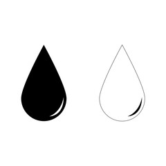 Drop of water icon in filled and outline style
