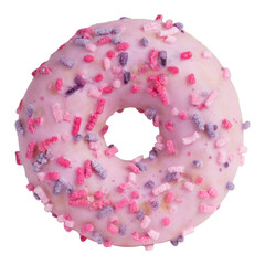 Caramel donut wild berry with sprinkles isolated on white