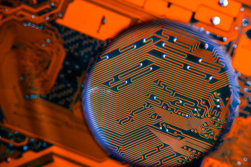 circuit board background of computer motherboard