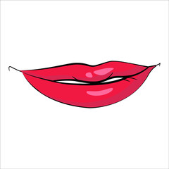 Isolated drawing of beautiful lips