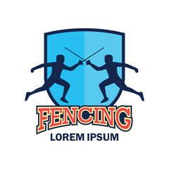 fencing logo with text space for your slogan tag line, vector illustration