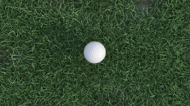 Golf club hits a golf ball in a super slow motion