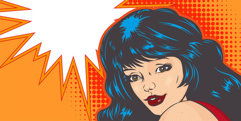 Woman comics styled vector image