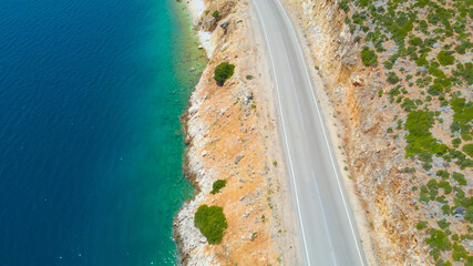 TOP DOWN: Flying along an empty coastal road during the COVID-19 quarantine.