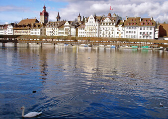 Fototapeta premium Switzerland, Lucerne, view of Lake Lucerne